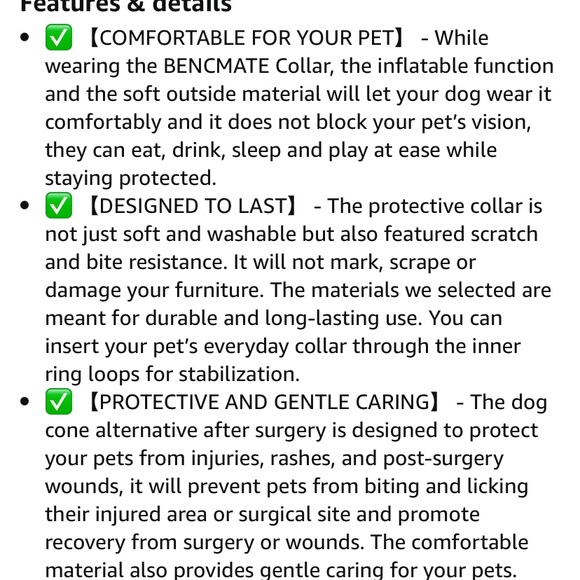 6/$20 Bencmate Inflatable Collar injuries, rashes, post surgery Large 12-18" NWT - Picture 10 of 12